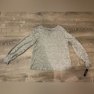 Zac & Rachel Petite New With Tags Light Grey Heather Long Sleeve Top Women’s PS